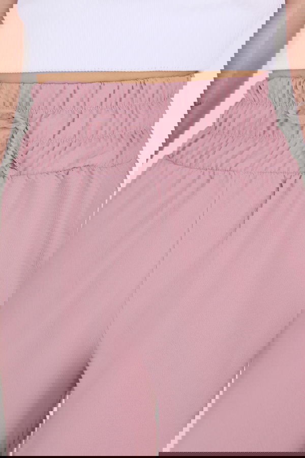 Beli Lastikli Pantolon Gül - 27074
