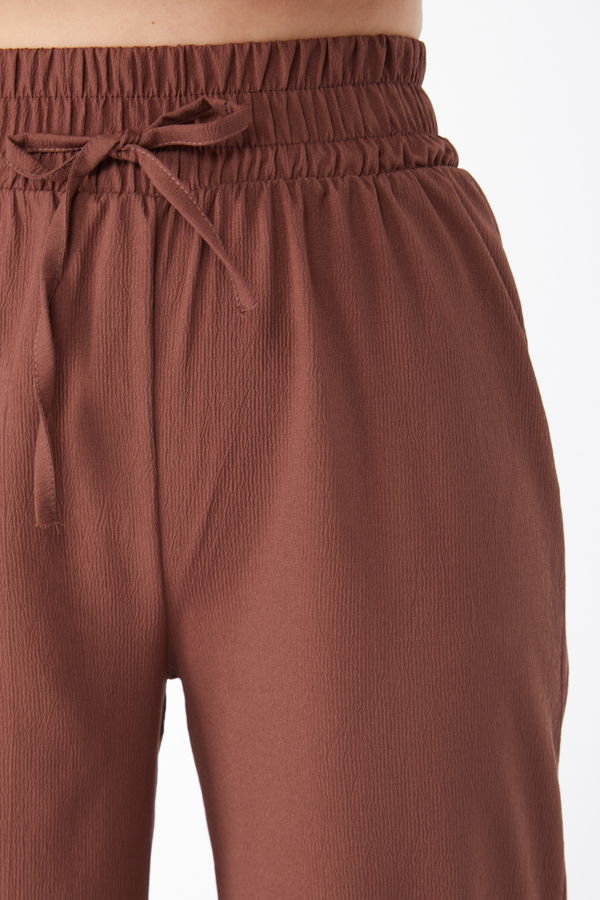 Beli Lastikli Pantolon Kahve - 27074