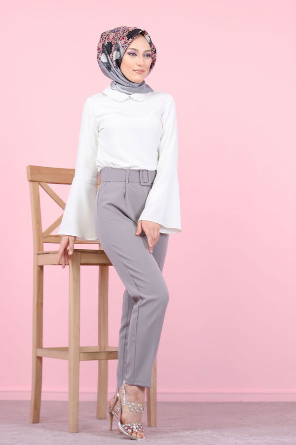 Belted Pants Grey - 8503