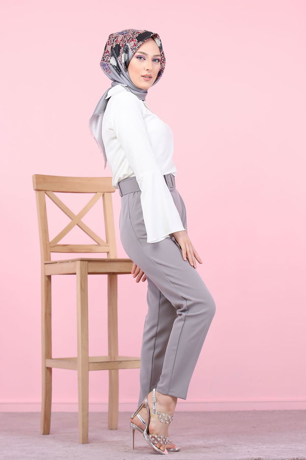 Belted Pants Grey - 8503