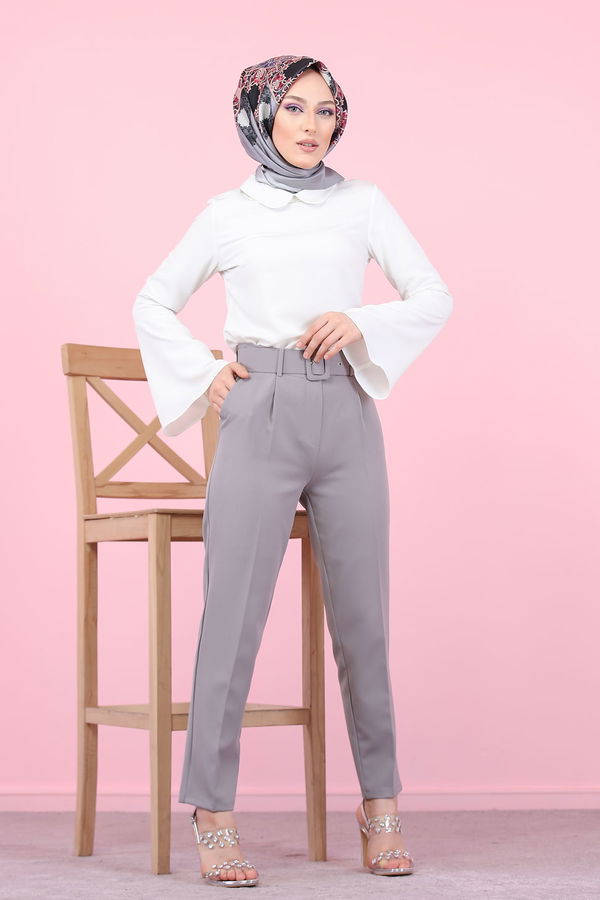 Belted Pants Grey - 8503