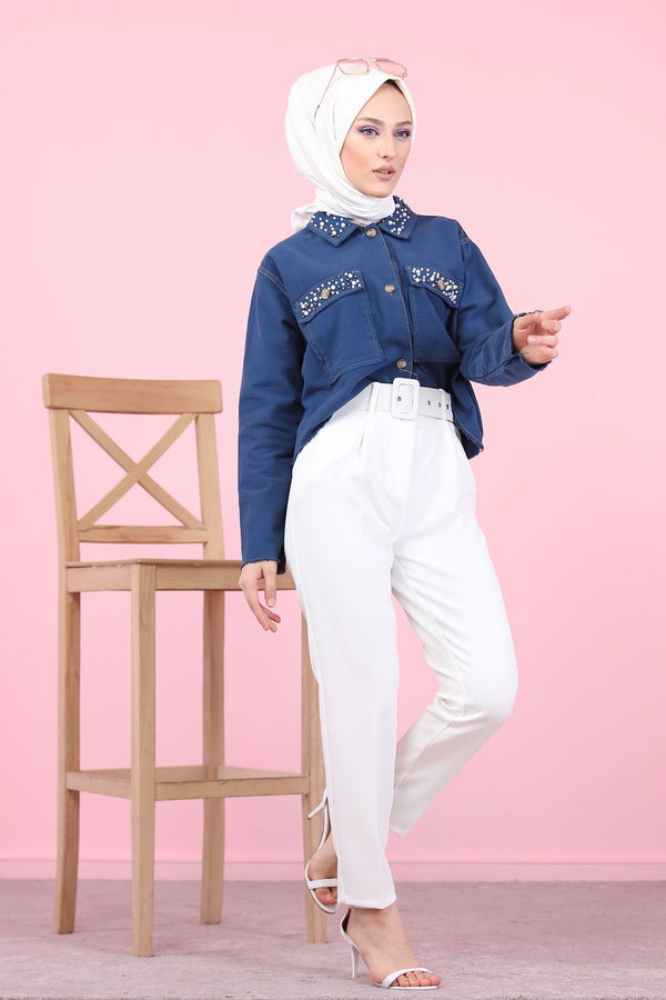 Belted Pants White - 8503