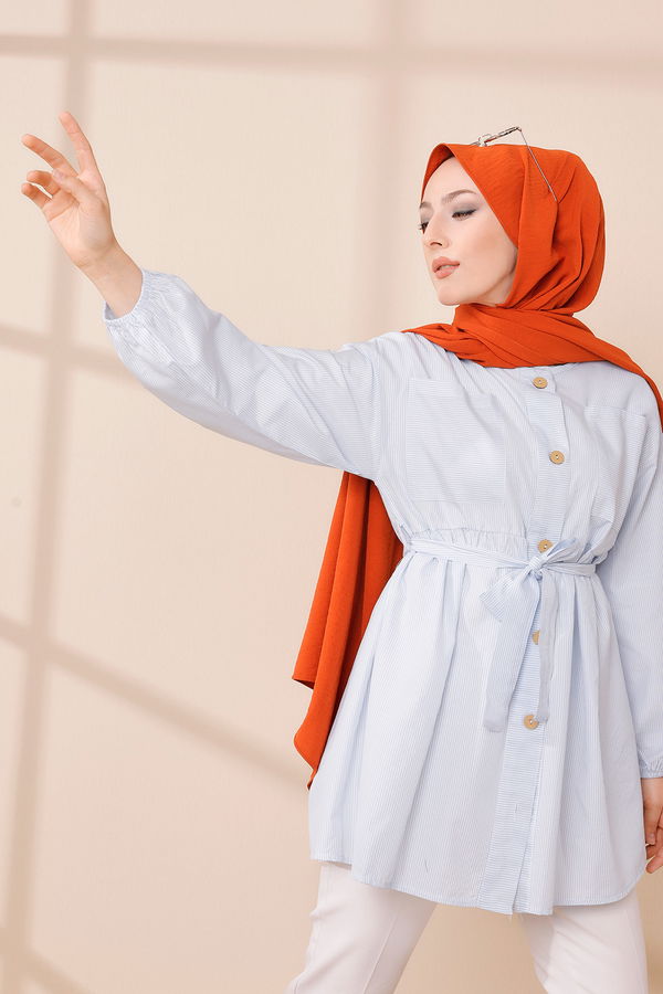 Belted Tunic Blue - 8674