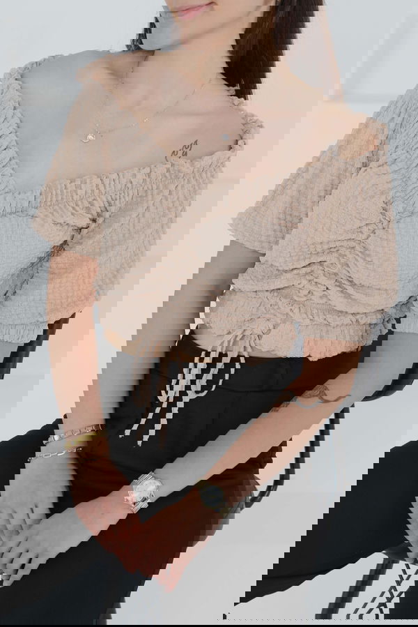 Buffle Büzgülü Crop - 27485