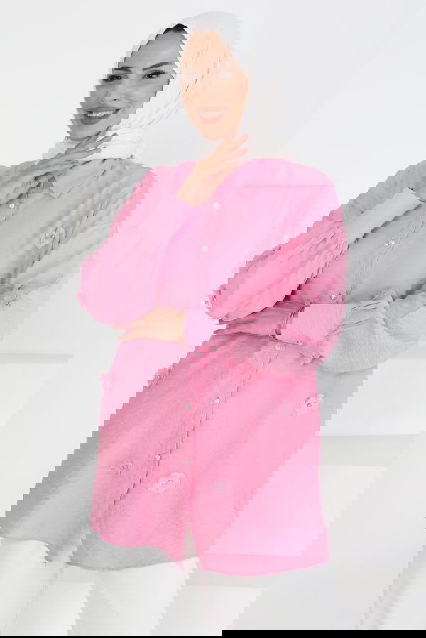 Çiçekli Tunik Pembe - 27272