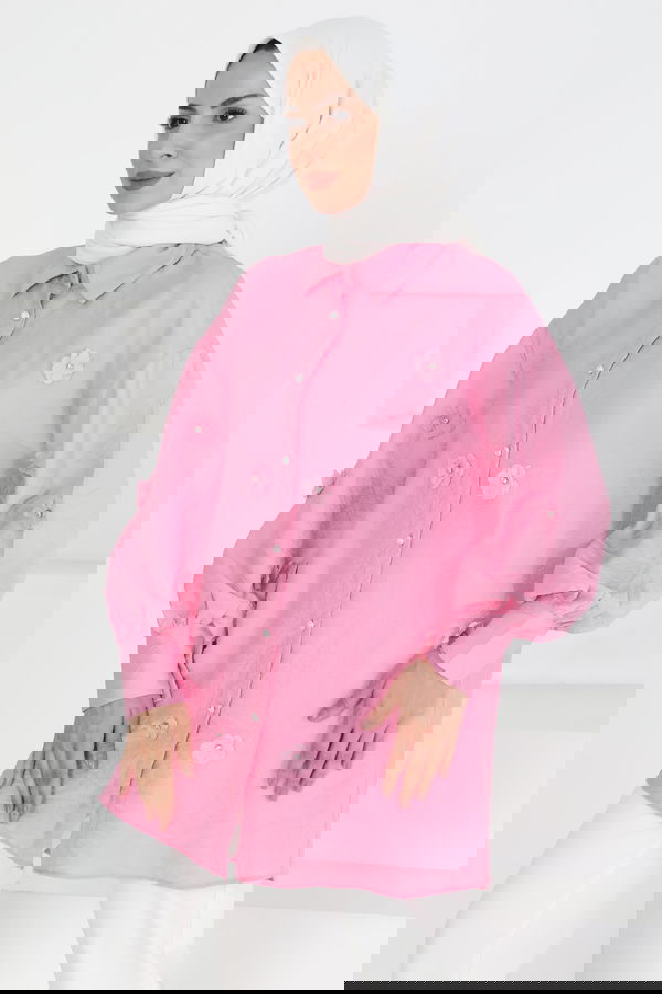Çiçekli Tunik Pembe - 27272