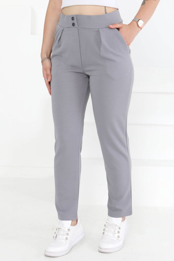 Çift Düğmeli Spor Pantolon - 27352