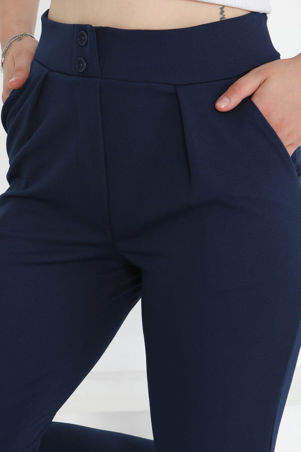 Çift Düğmeli Spor Pantolon Lacivert - 27352