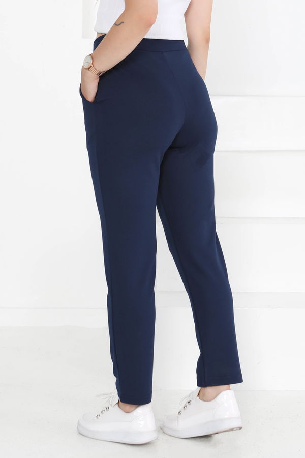 Çift Düğmeli Spor Pantolon Lacivert - 27352