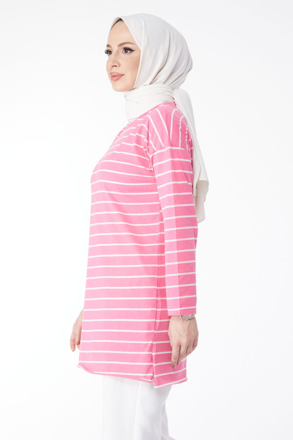 Çİzgili Yırtmaçlı Tunik - 27134