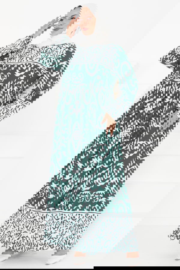 Desenli Elbise - 27431