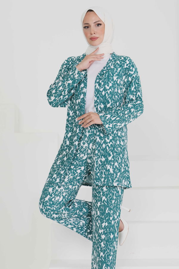 Desenli Kimono Takım - 27132