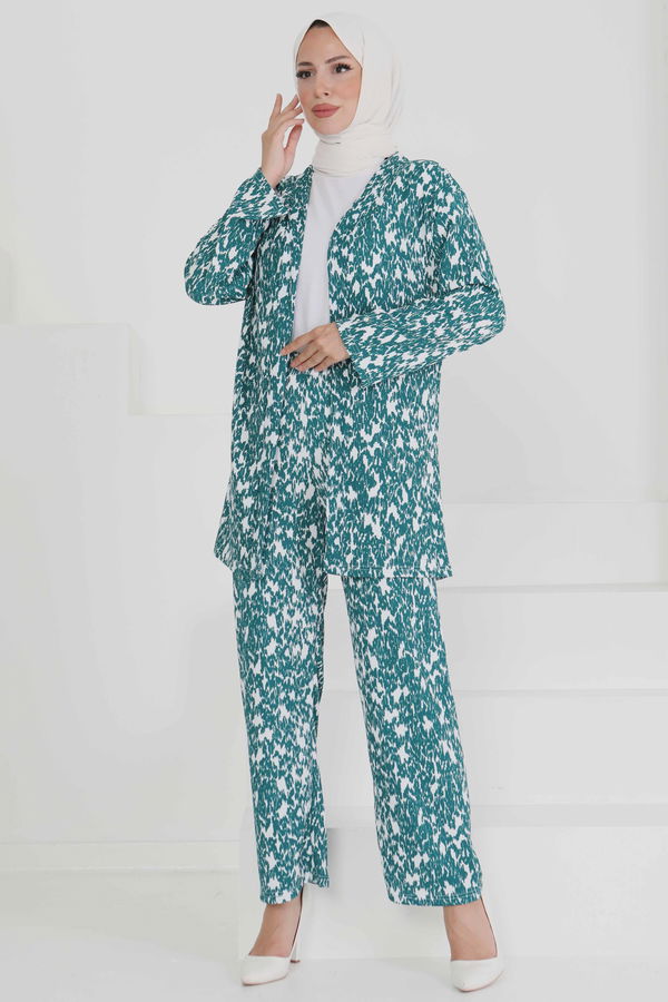 Desenli Kimono Takım - 27132