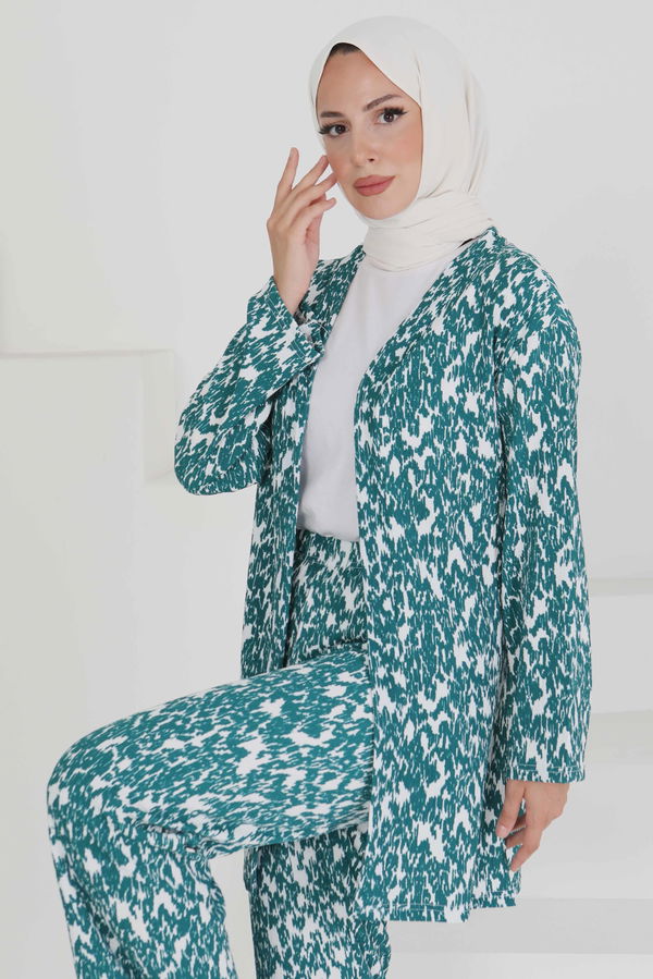 Desenli Kimono Takım - 27132