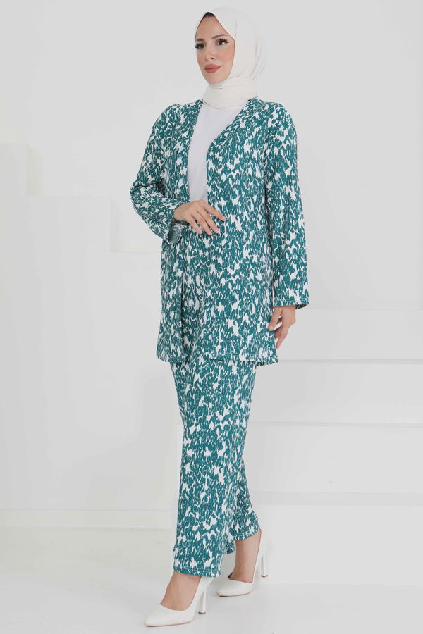 Desenli Kimono Takım - 27132