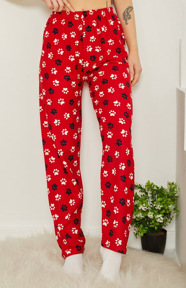 Desenli Pijama Altı Kirmizi - 26730