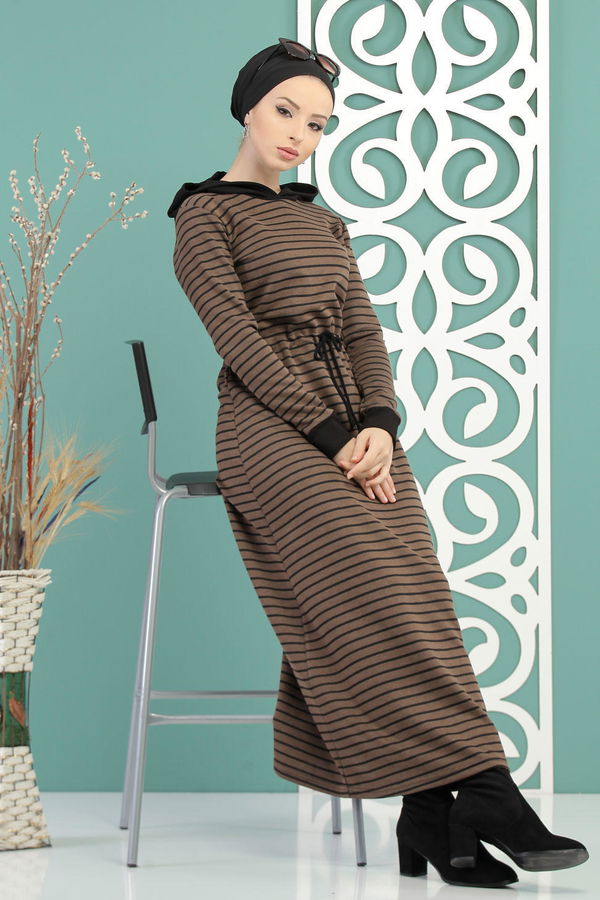 Dress Striped Hooded mink - 03 5163