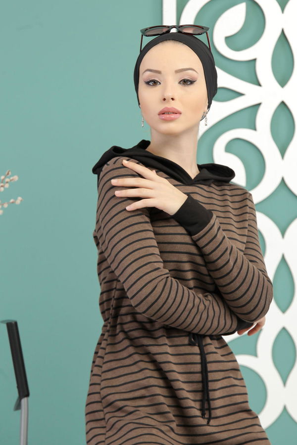 Dress Striped Hooded mink - 03 5163