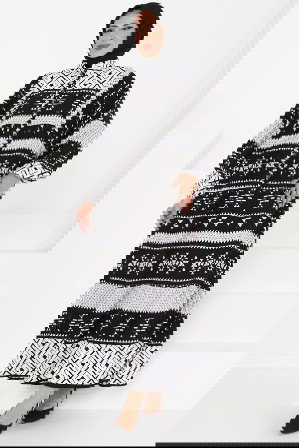 Düğme Detaylı Elbise - 27396
