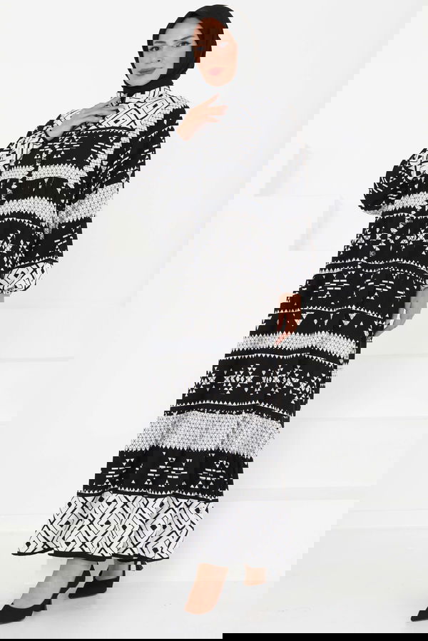 Düğme Detaylı Elbise - 27396