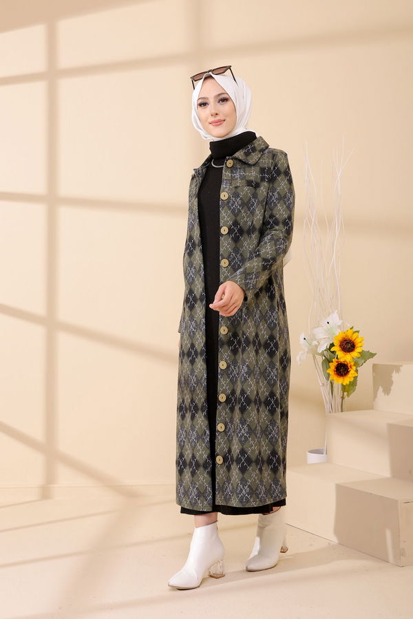 Düğmelı Kap Siyah - 3004