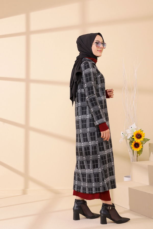 Düğmelı Kap Siyah - 3004