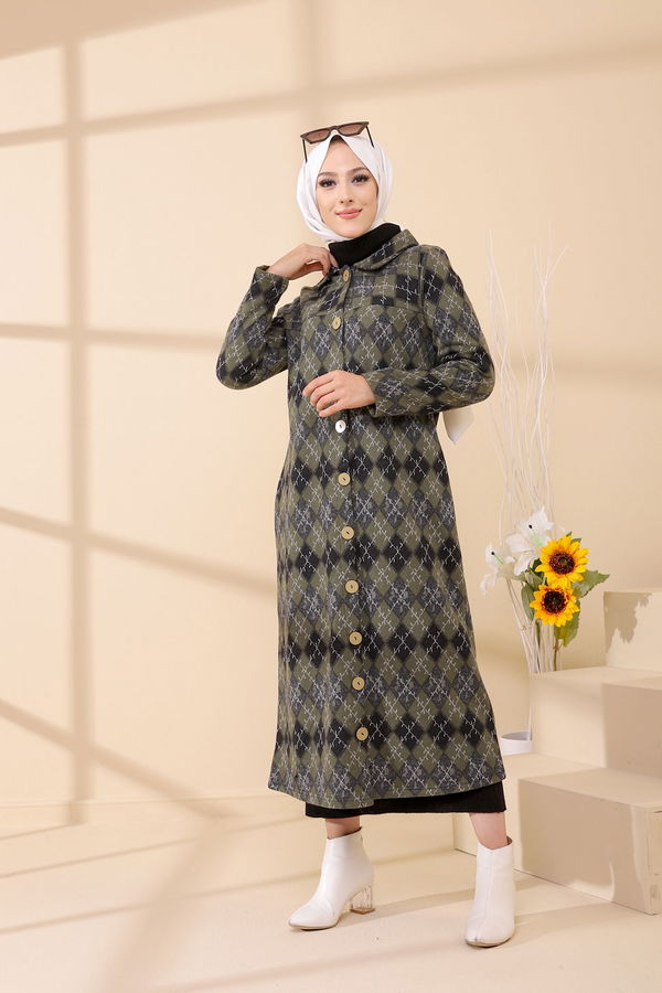 Düğmelı Kap Siyah - 3004