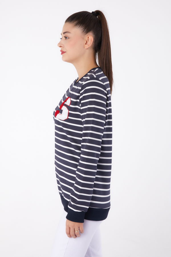 Nakışlı Sweatshirt Antrasit - 26286