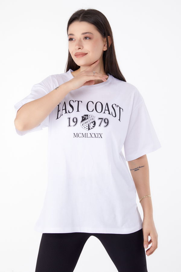 Baskılı T-shirt Beyaz - 25297