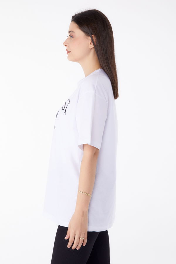 Baskılı T-shirt Beyaz - 25297