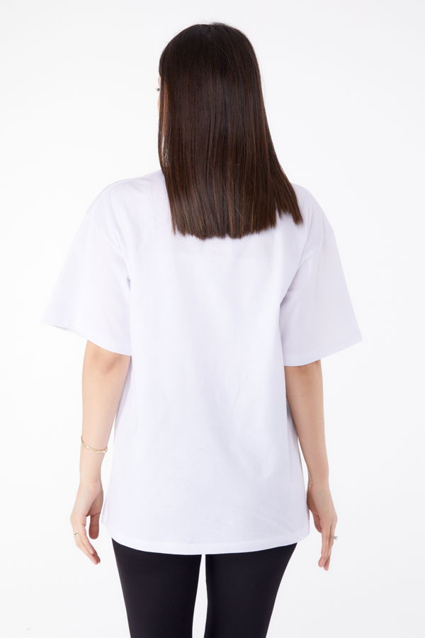 Baskılı T-shirt Beyaz - 25297