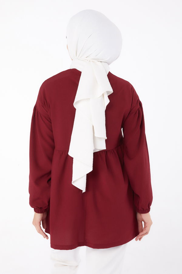 Taşlı Tunik Bordo - 13294