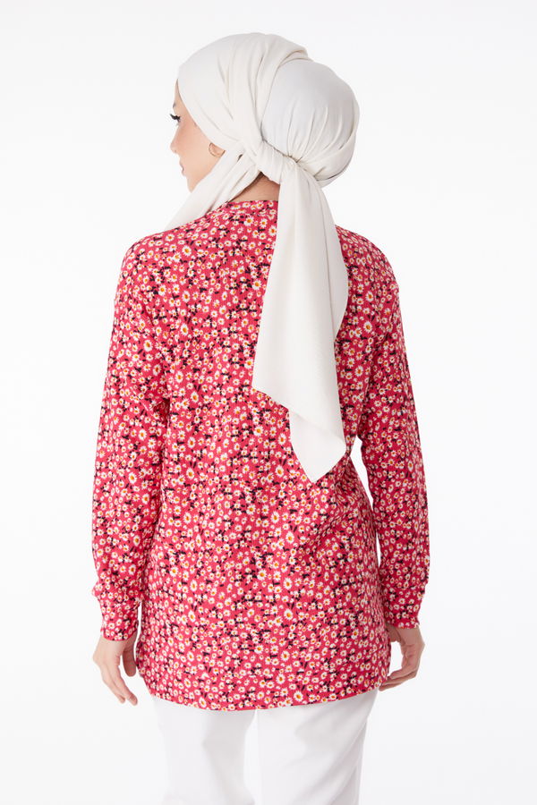 Desenli Tunik Fuşya - 25323