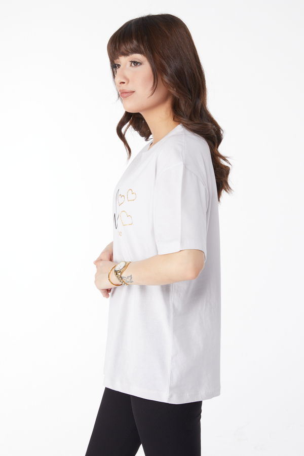Baskılı T-shirt Gri - 25167