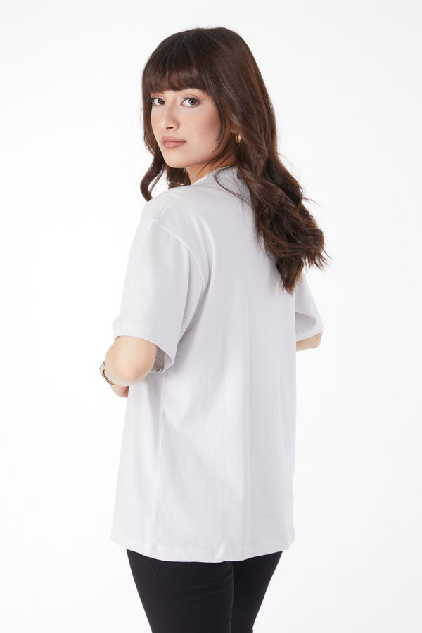 Baskılı T-shirt Gri - 25167