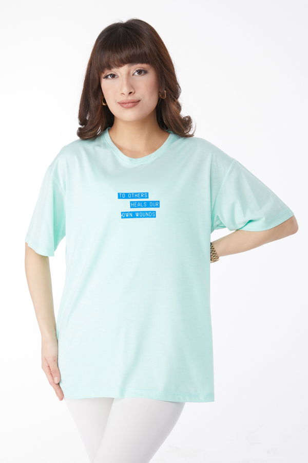 Baskılı T-shirt Mint - 25172