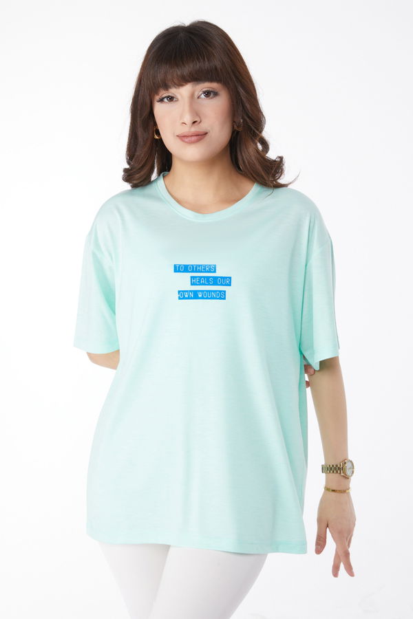 Baskılı T-shirt Mint - 25172
