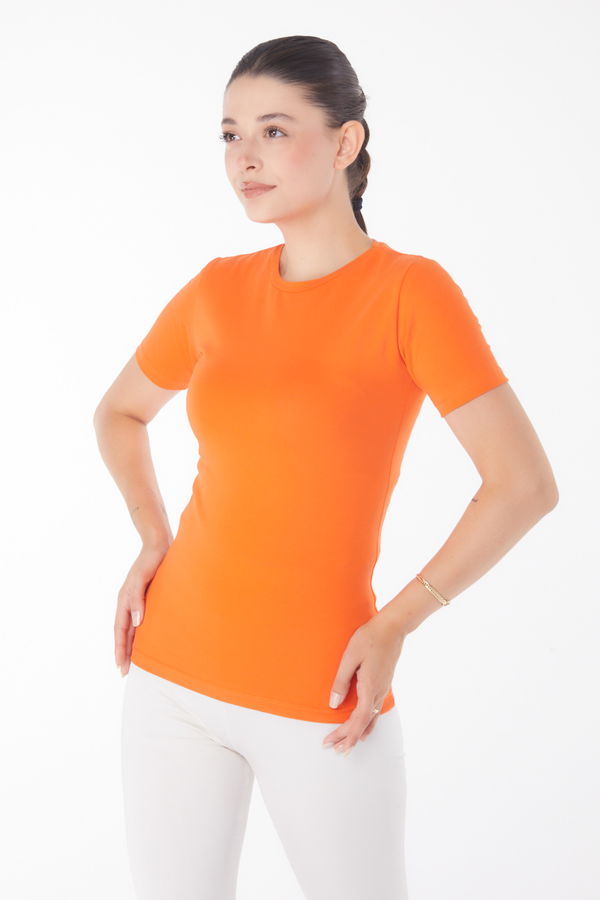 Kısa Kollu T-shirt Oranj - 25768