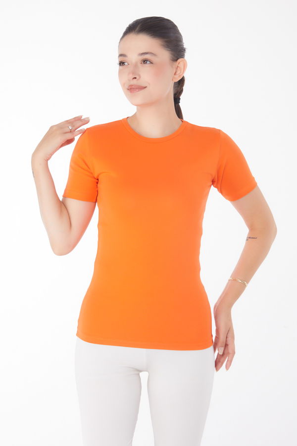 Kısa Kollu T-shirt Oranj - 25768