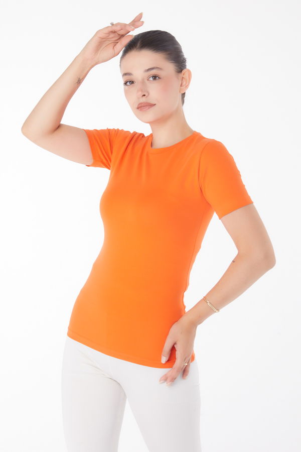 Kısa Kollu T-shirt Oranj - 25768