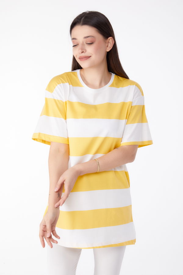 Çizgili T-Shirt Sari - 25305