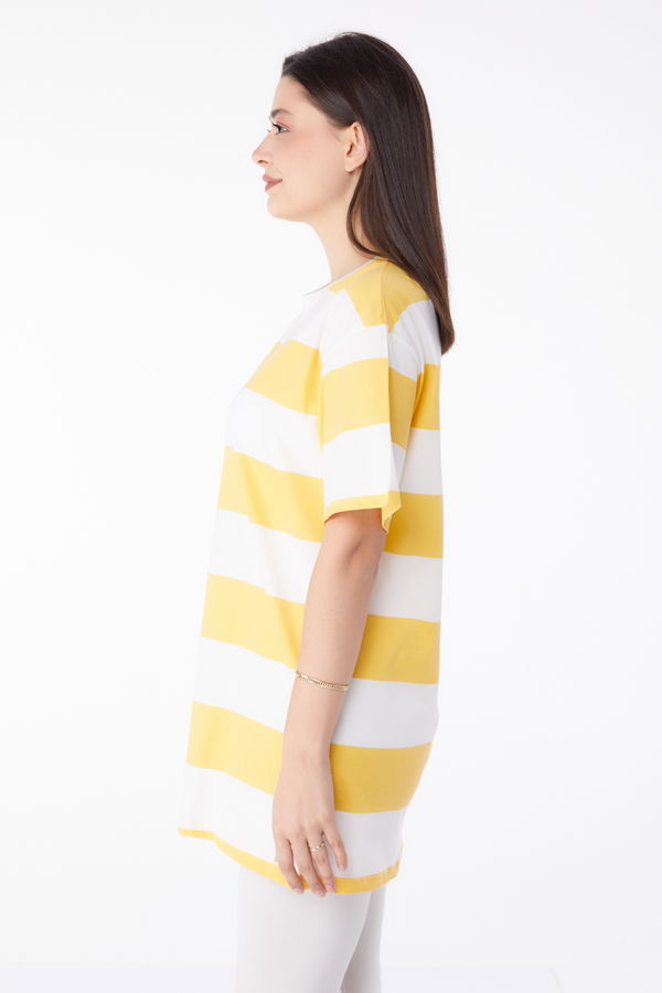 Çizgili T-Shirt Sari - 25305