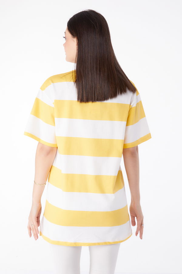 Çizgili T-Shirt Sari - 25305