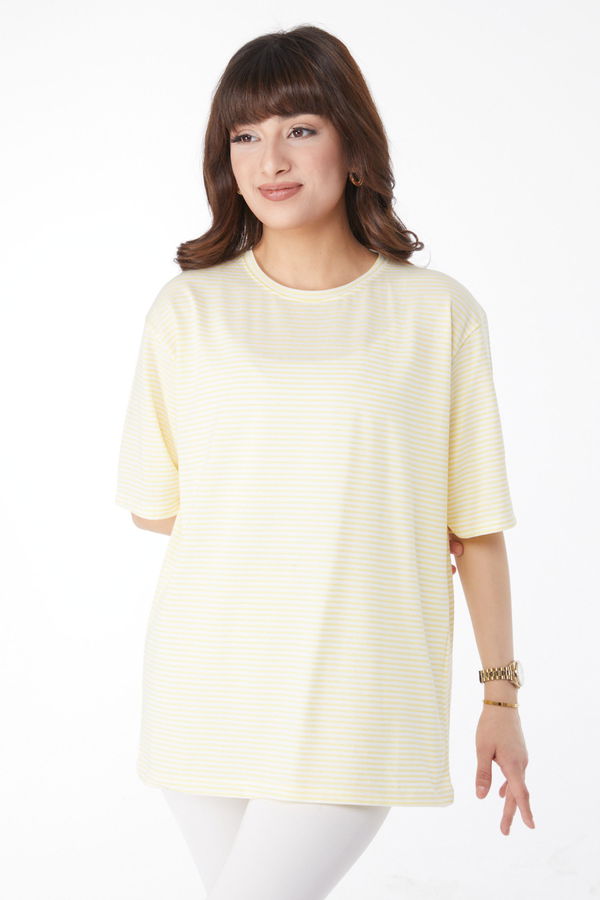 Çizglİi T-short Sari - 25119