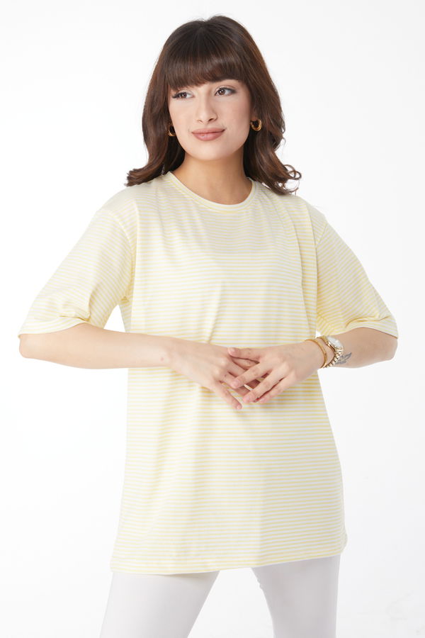 Çizglİi T-short Sari - 25119