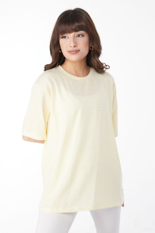 Çizglİi T-short Sari - 25119