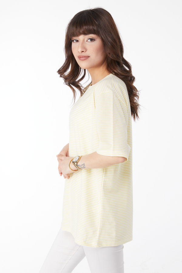 Çizglİi T-short Sari - 25119