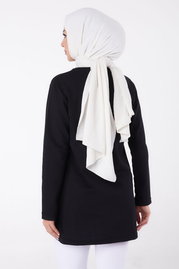 Baskılı Sweatshirt Siyah - 13335
