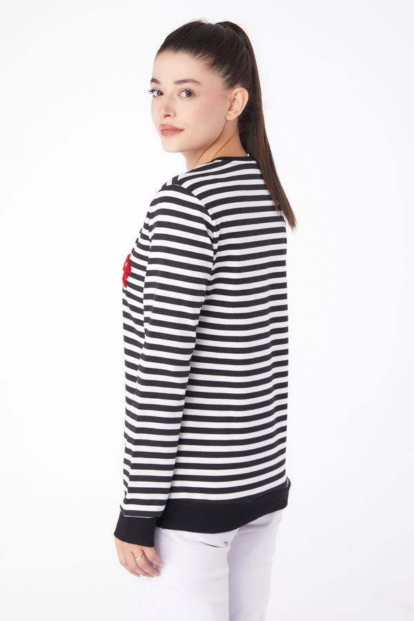 Nakışlı Sweatshirt Siyah - 26290