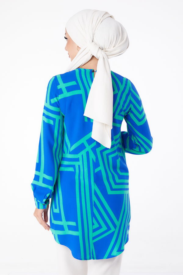 Desenli Tunik Yesil - 13278
